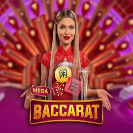 Mega Baccarat slot logo by Pragmatic Play at Jokery Casino